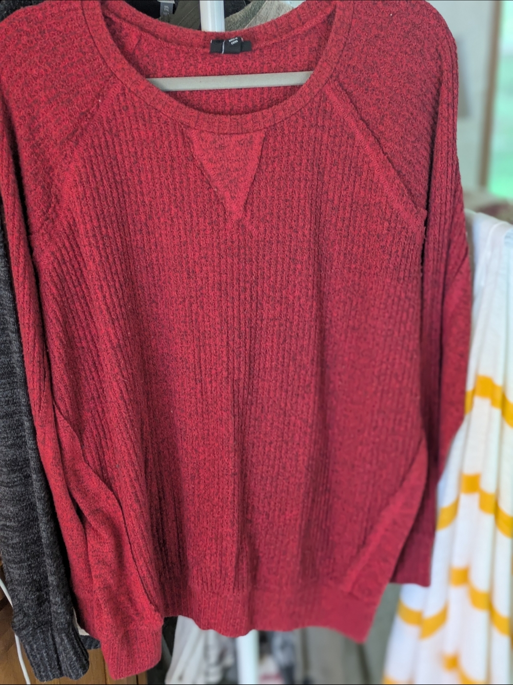 torrid Red Long Sleeve Ribbed Sweater Tee